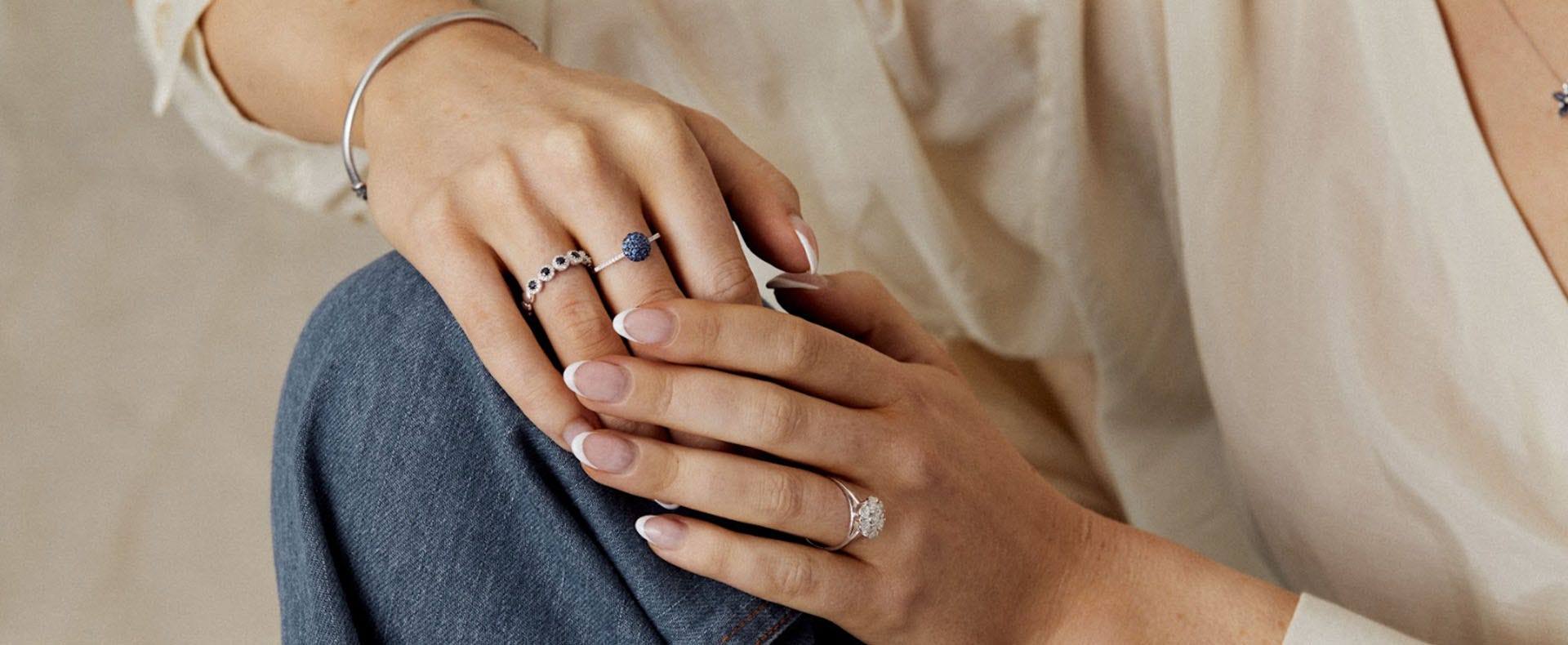 White Gold Rings — Size V